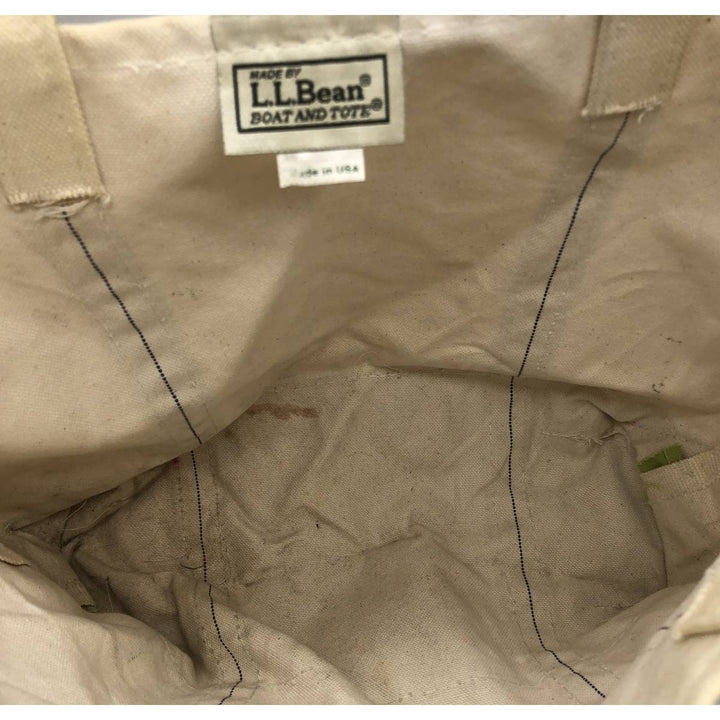 LLBean BOAT AND TOTE Tote Bag Made in USA cotton Beige type Vintage Second Hand
