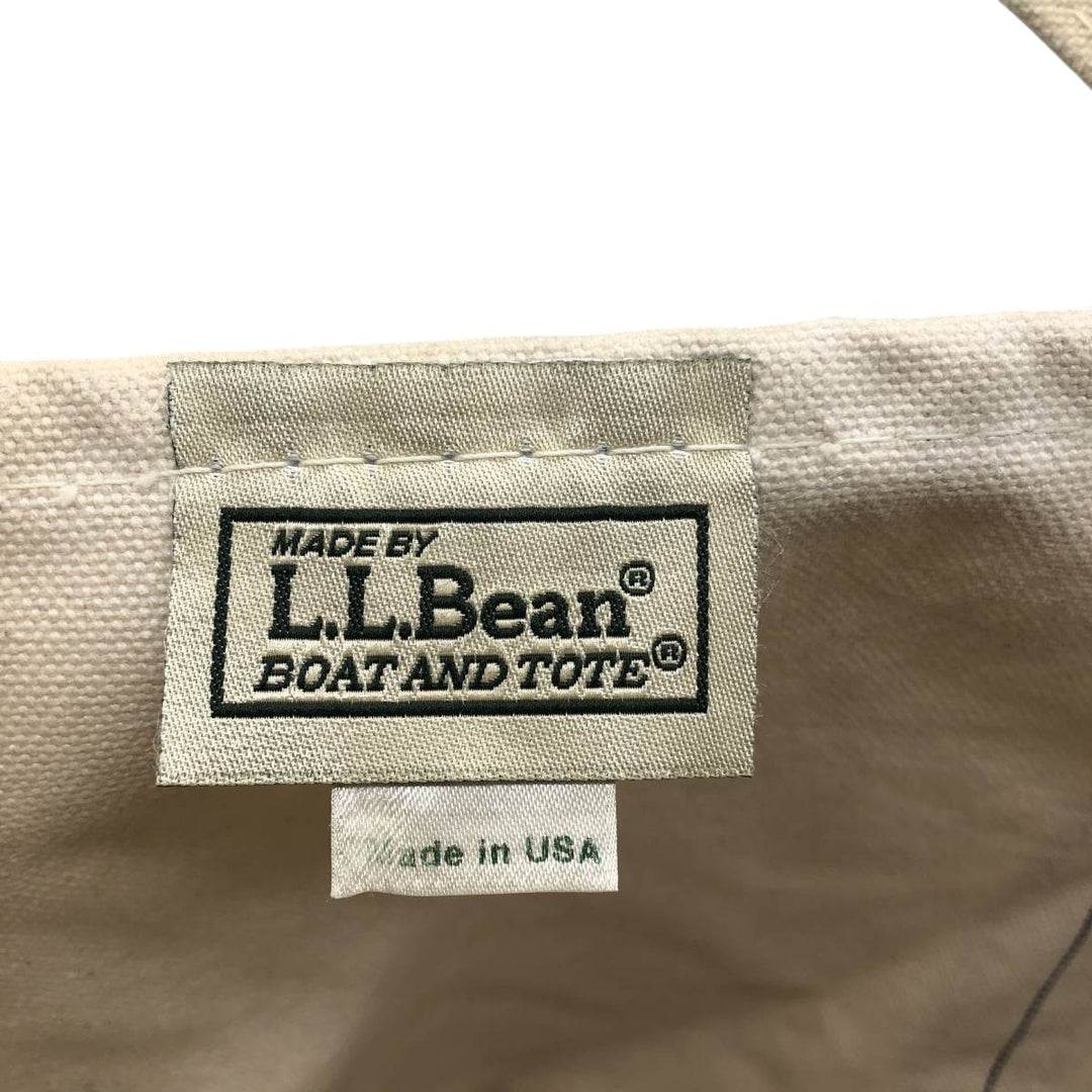 LLBean BOAT AND TOTE Tote Bag Made in USA cotton Beige type Vintage Second Hand