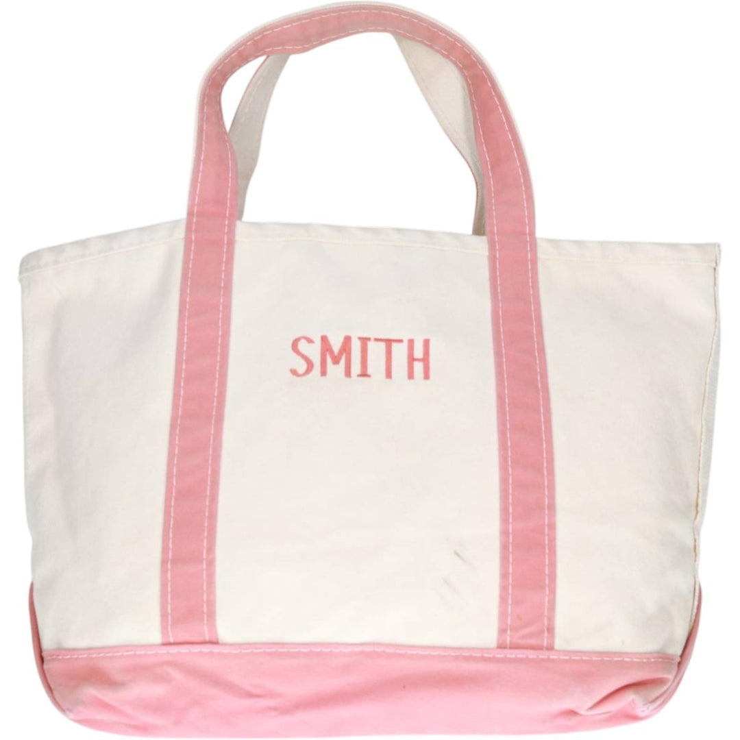 LLBean BOAT AND TOTE Tote Bag Made in USA cotton pink type Vintage Second Hand