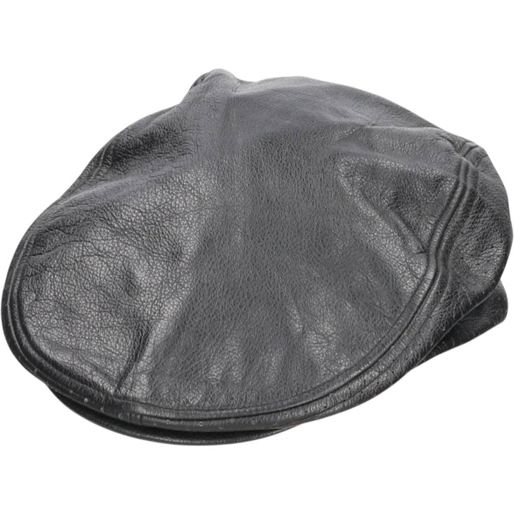 DEAD STOCK Harley-Davidson Leather Hunting Cap (One Size Fits All) genuine leather black type Vintage Second Hand