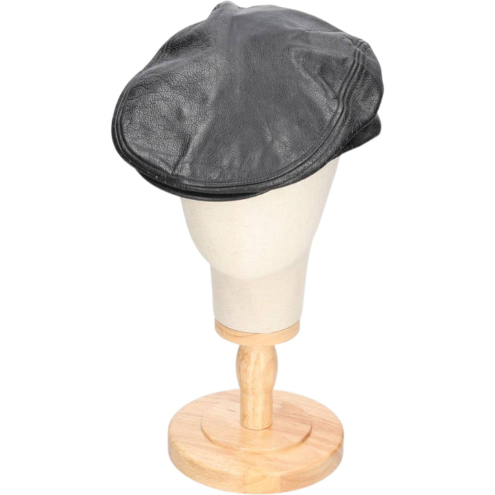 DEAD STOCK Harley-Davidson Leather Hunting Cap (One Size Fits All) genuine leather black type Vintage Second Hand