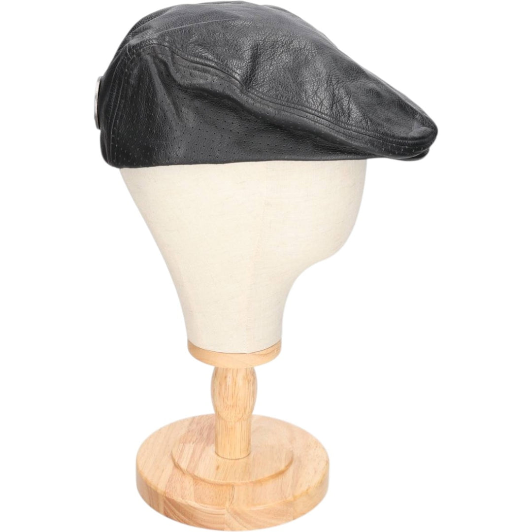 DEAD STOCK Harley-Davidson Leather Hunting Cap (One Size Fits All) genuine leather black type Vintage Second Hand