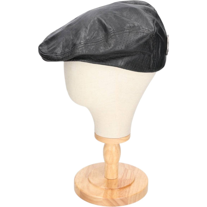 DEAD STOCK Harley-Davidson Leather Hunting Cap (One Size Fits All) genuine leather black type Vintage Second Hand