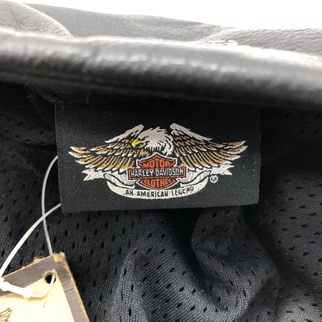 DEAD STOCK Harley-Davidson Leather Hunting Cap (One Size Fits All) genuine leather black type Vintage Second Hand