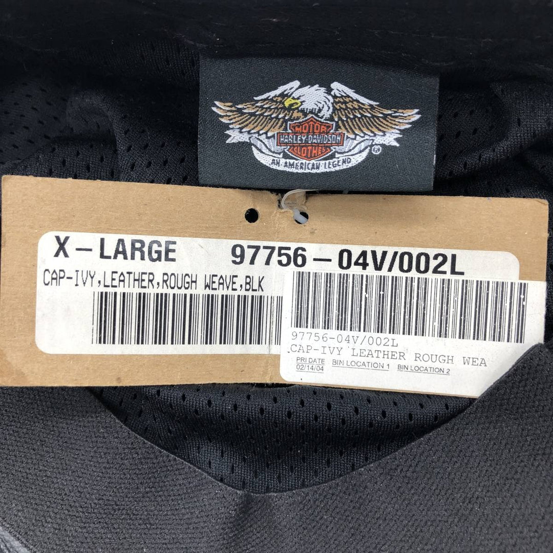 DEAD STOCK Harley-Davidson Leather Hunting Cap (One Size Fits All) genuine leather black type Vintage Second Hand