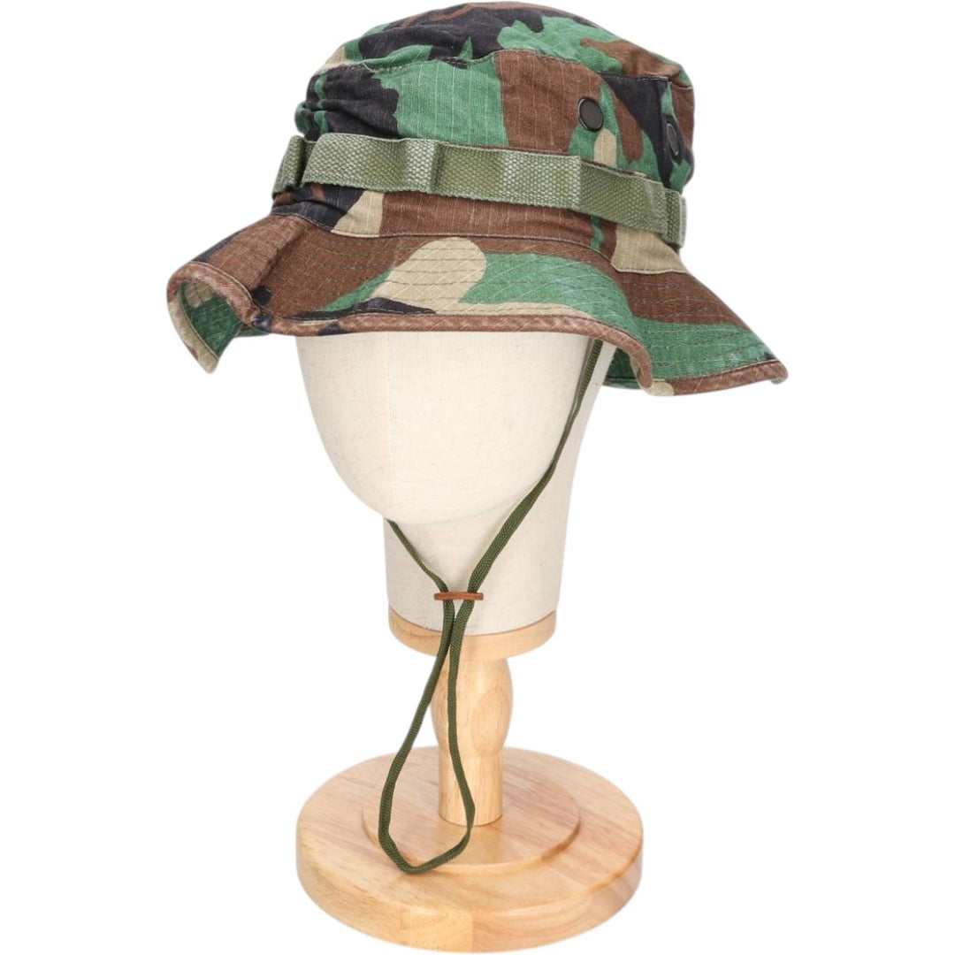 Civilian Tru-Spec Camouflage Pattern Woodland Camo Ripstop Boonie Hat, One Size Fits Most cotton Khaki type Vintage Second Hand