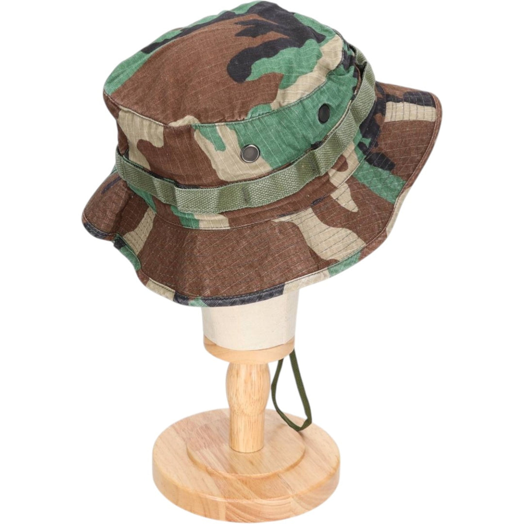 Civilian Tru-Spec Camouflage Pattern Woodland Camo Ripstop Boonie Hat, One Size Fits Most cotton Khaki type Vintage Second Hand