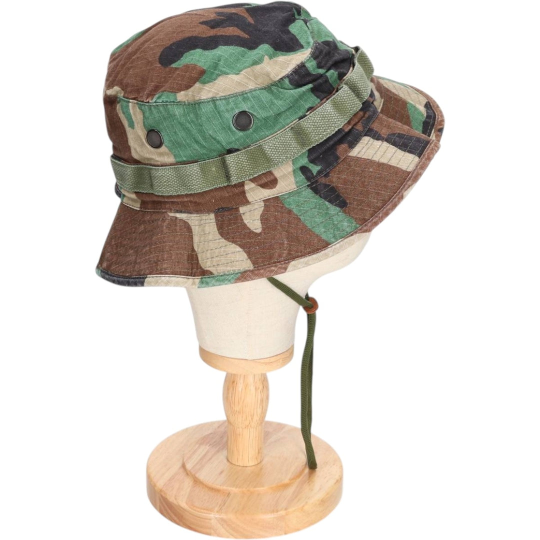 Civilian Tru-Spec Camouflage Pattern Woodland Camo Ripstop Boonie Hat, One Size Fits Most cotton Khaki type Vintage Second Hand