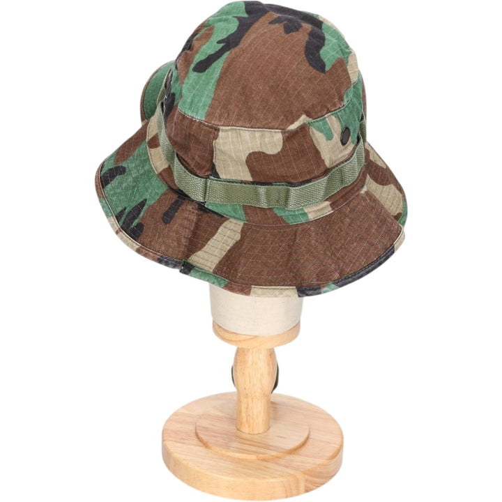 Civilian Tru-Spec Camouflage Pattern Woodland Camo Ripstop Boonie Hat, One Size Fits Most cotton Khaki type Vintage Second Hand