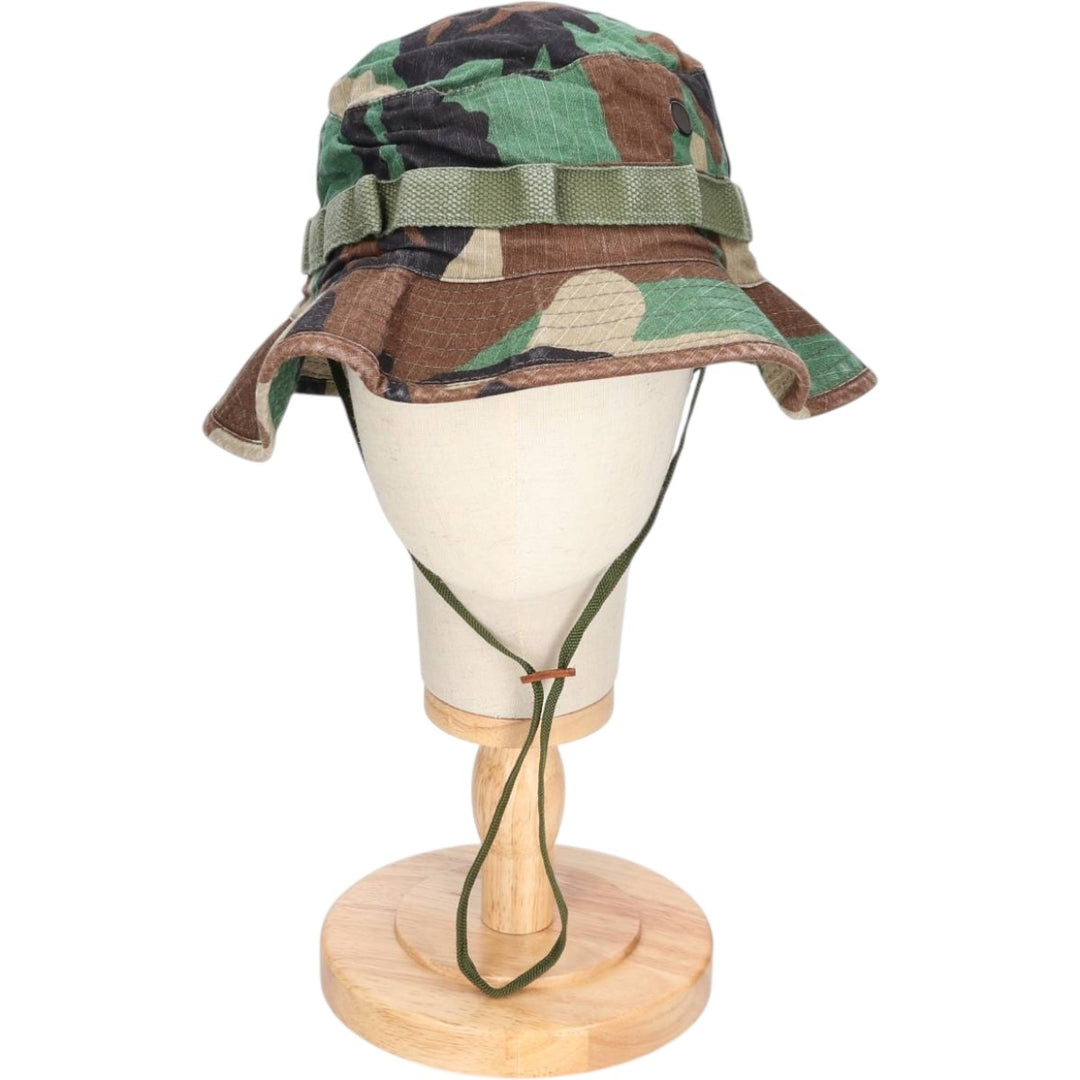 Civilian Tru-Spec Camouflage Pattern Woodland Camo Ripstop Boonie Hat, One Size Fits Most cotton Khaki type Vintage Second Hand