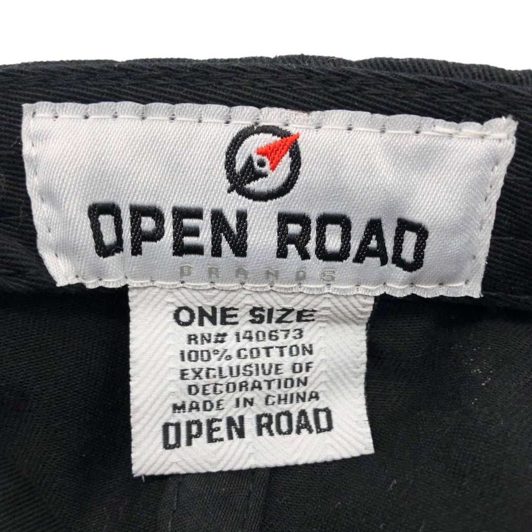 OPEN ROAD Baseball Cap (Free Size) cotton black type Vintage Second Hand