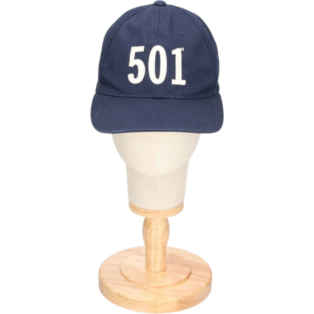 Levi's 501 Baseball Cap, One Size Fits Most cotton navy blue type Vintage Second Hand