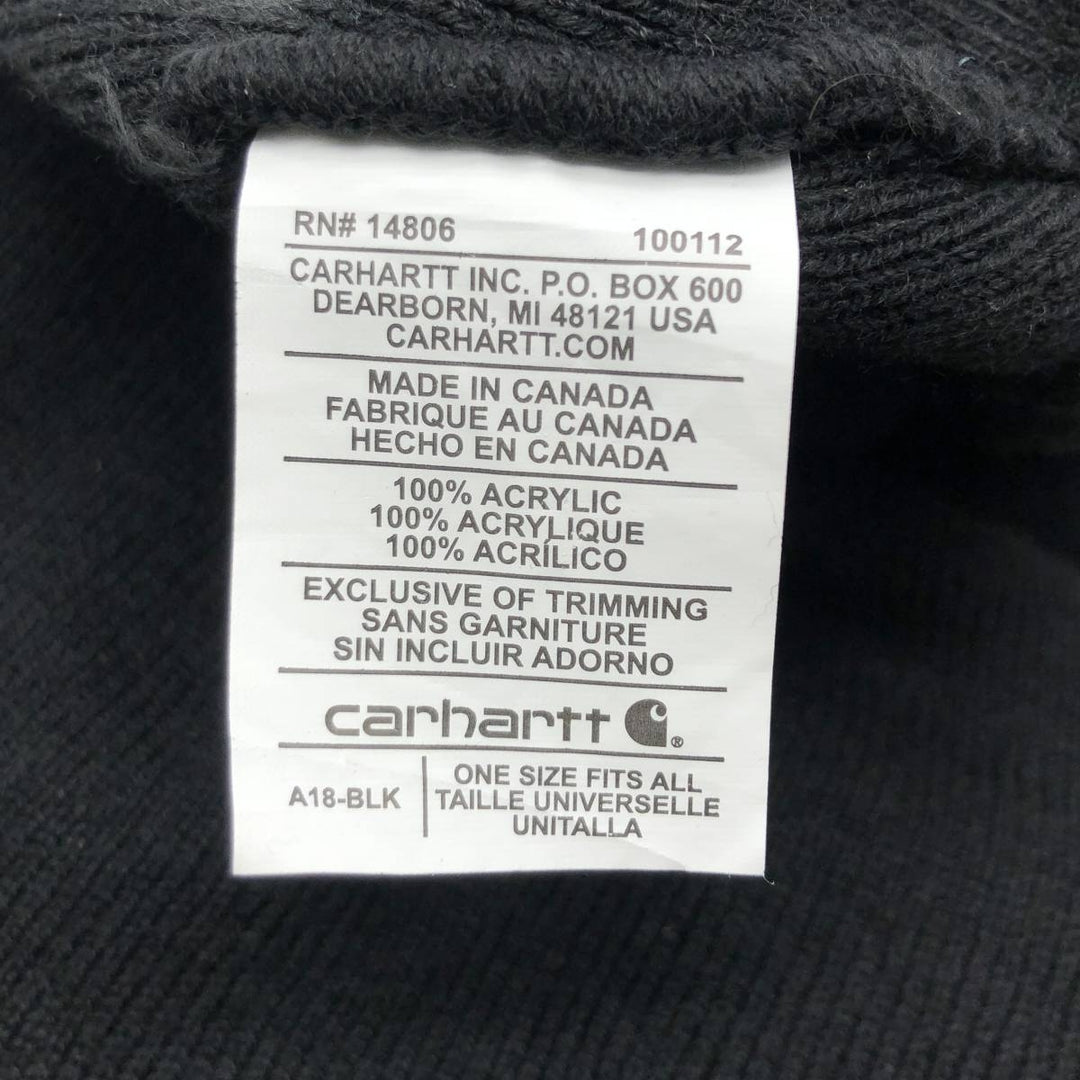 Carhartt Knit Beanie, Made in Canada, One Size Fits Most acrylic black type Vintage Second Hand
