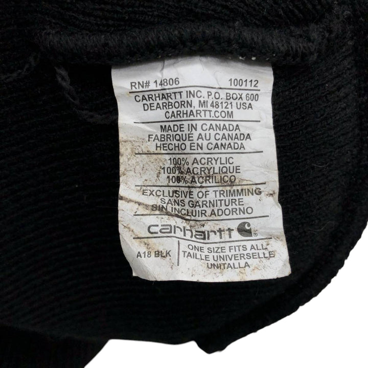 Carhartt knit beanie, made in Canada acrylic black type Vintage Second Hand