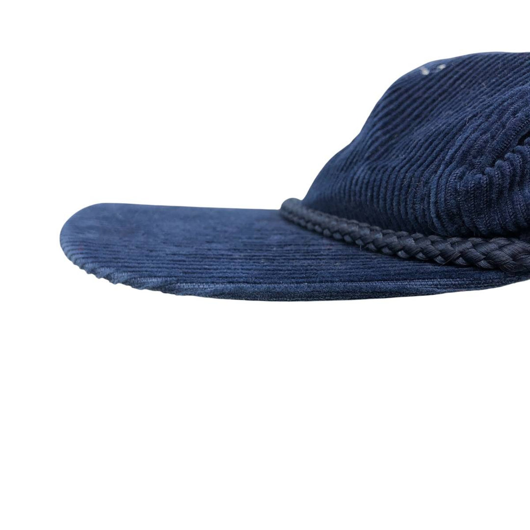 Vintage 90'S YUPOONG Trucker Cap, Corduroy Cap, One Size Fits Most cotton navy blue type Vintage Second Hand