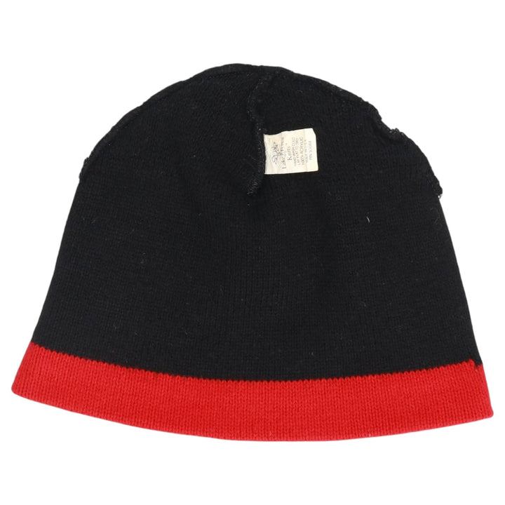 LAKE FOREST KNITS Fire Pattern Knit Beanie, Made in USA, One Size Fits All, Vintage acrylic red type Vintage Second Hand