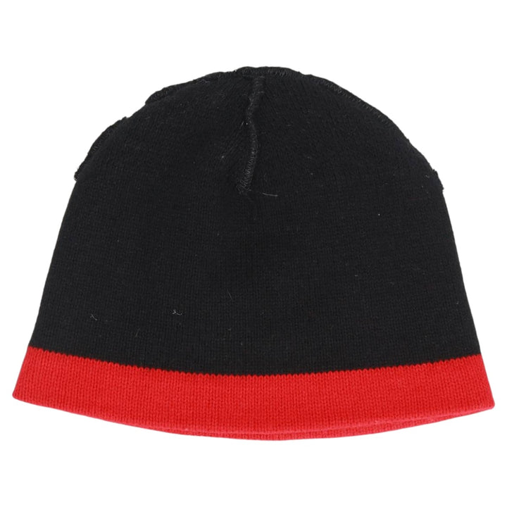LAKE FOREST KNITS Fire Pattern Knit Beanie, Made in USA, One Size Fits All, Vintage acrylic red type Vintage Second Hand