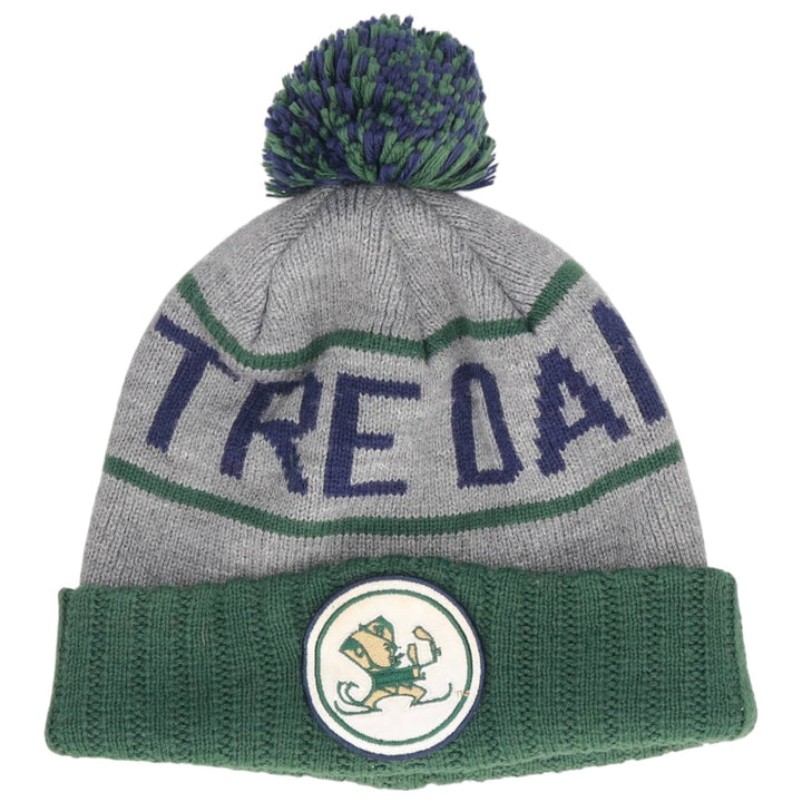 MITCHELL AND NESS Notre Dame Fighting Irish College Knit Beanie, One Size Fits Most acrylic gray type Vintage Second Hand