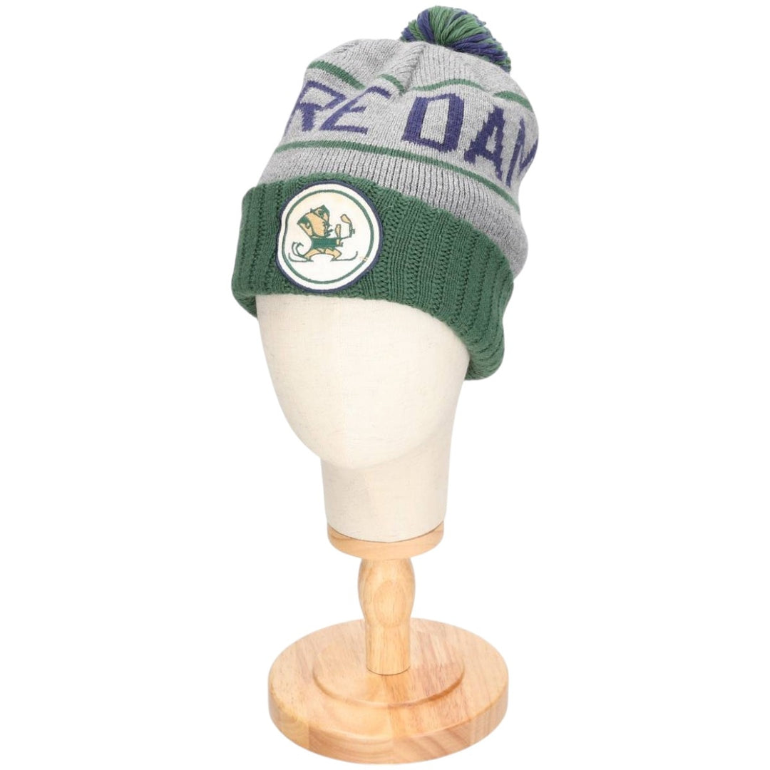 MITCHELL AND NESS Notre Dame Fighting Irish College Knit Beanie, One Size Fits Most acrylic gray type Vintage Second Hand