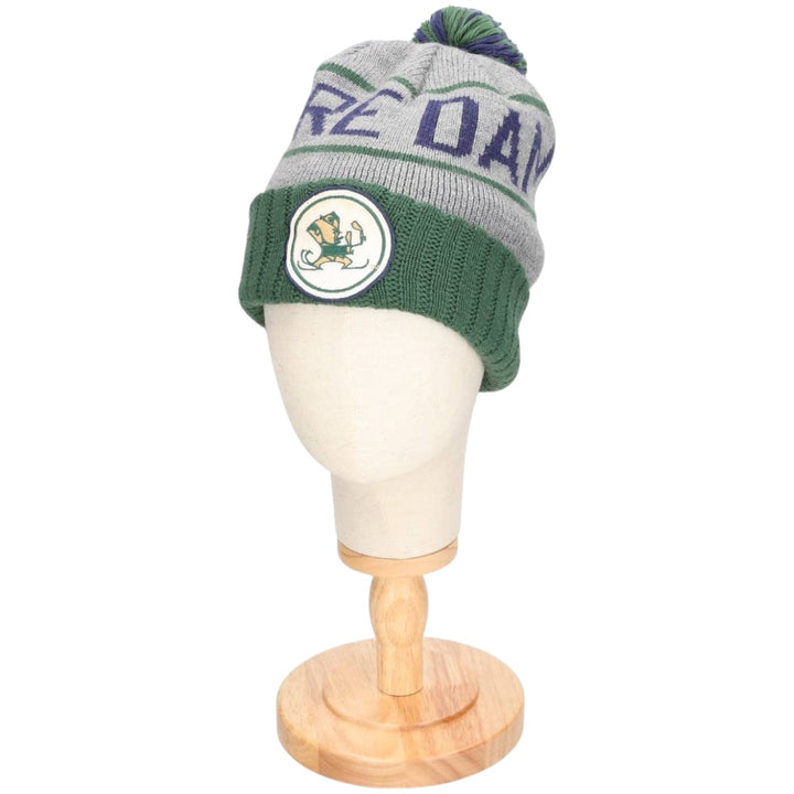 MITCHELL AND NESS Notre Dame Fighting Irish College Knit Beanie, One Size Fits Most acrylic gray type Vintage Second Hand
