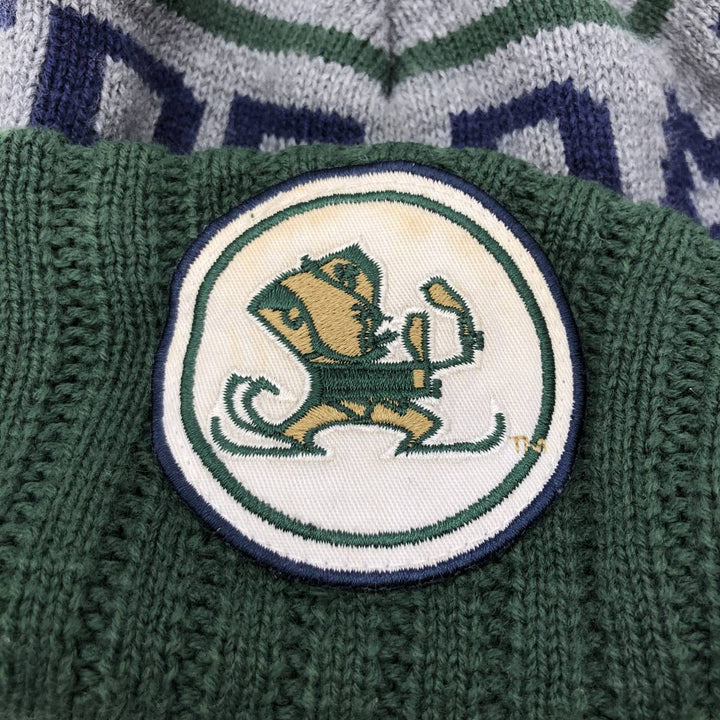 MITCHELL AND NESS Notre Dame Fighting Irish College Knit Beanie, One Size Fits Most acrylic gray type Vintage Second Hand