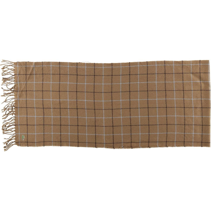 Lacoste wool scarf wool Khaki type beige Vintage Second Hand
