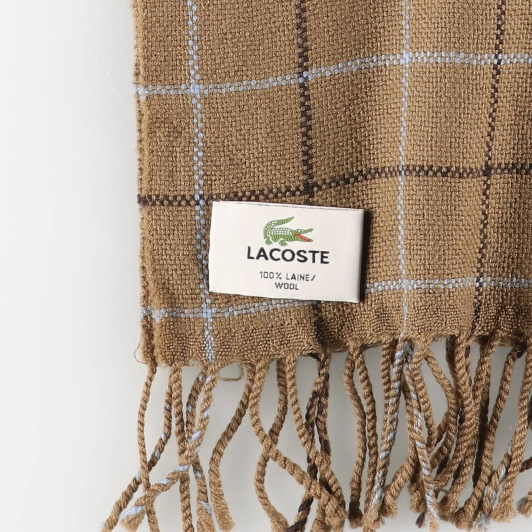 Lacoste wool scarf wool Khaki type beige Vintage Second Hand