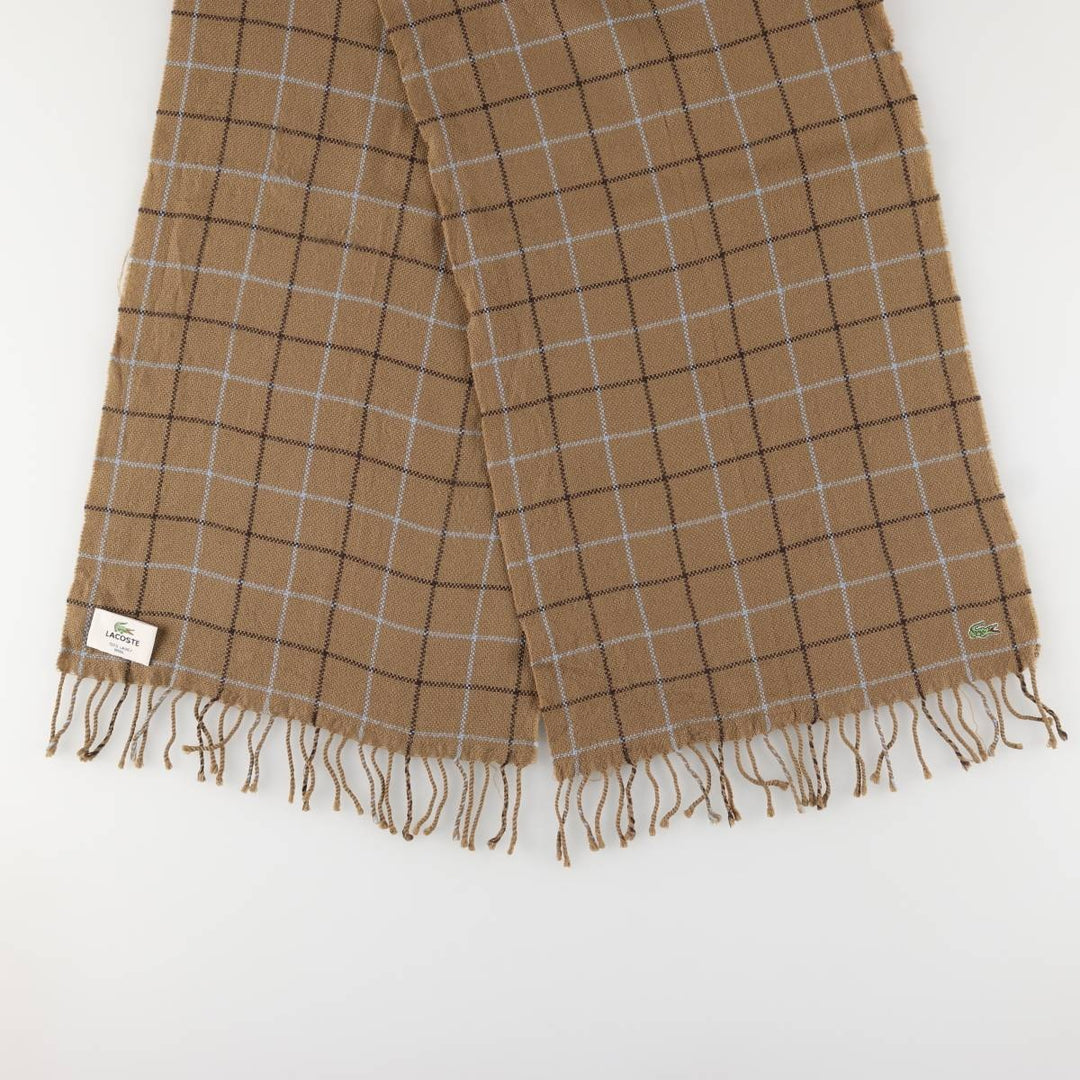 Lacoste wool scarf wool Khaki type beige Vintage Second Hand