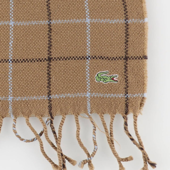 Lacoste wool scarf wool Khaki type beige Vintage Second Hand