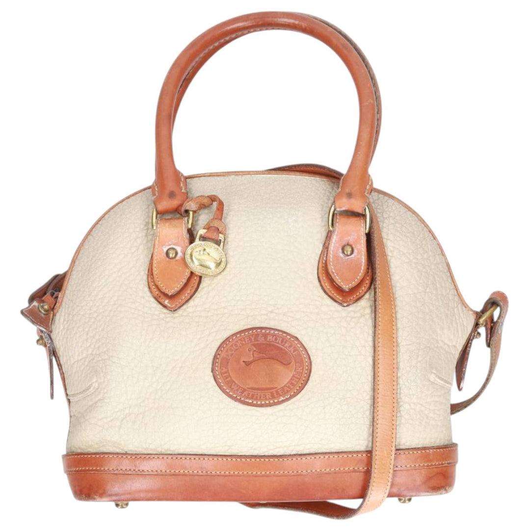Dooney and Bourke 2-Way Shoulder Bag, Made in USA, Vintage genuine leather brown type Vintage Second Hand