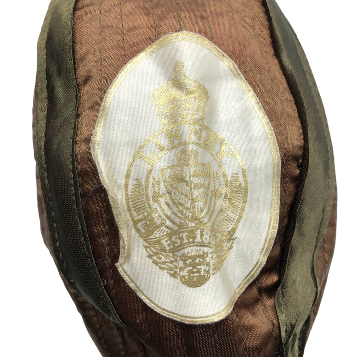 Harris Tweed Herringbone Wool Hat, One Size Fits Most wool Khaki type Vintage Second Hand