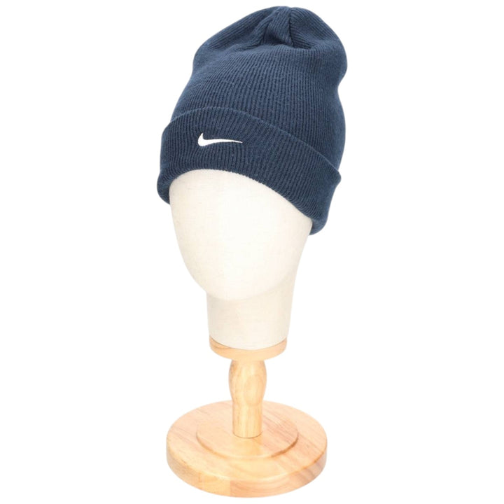 90'S Nike knit beanie, one size fits all, vintage acrylic navy blue type Vintage Second Hand