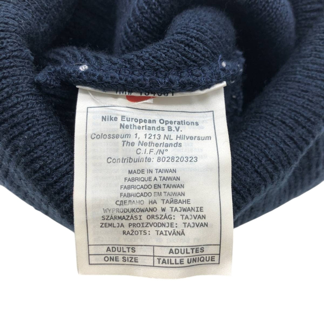 90'S Nike knit beanie, one size fits all, vintage acrylic navy blue type Vintage Second Hand