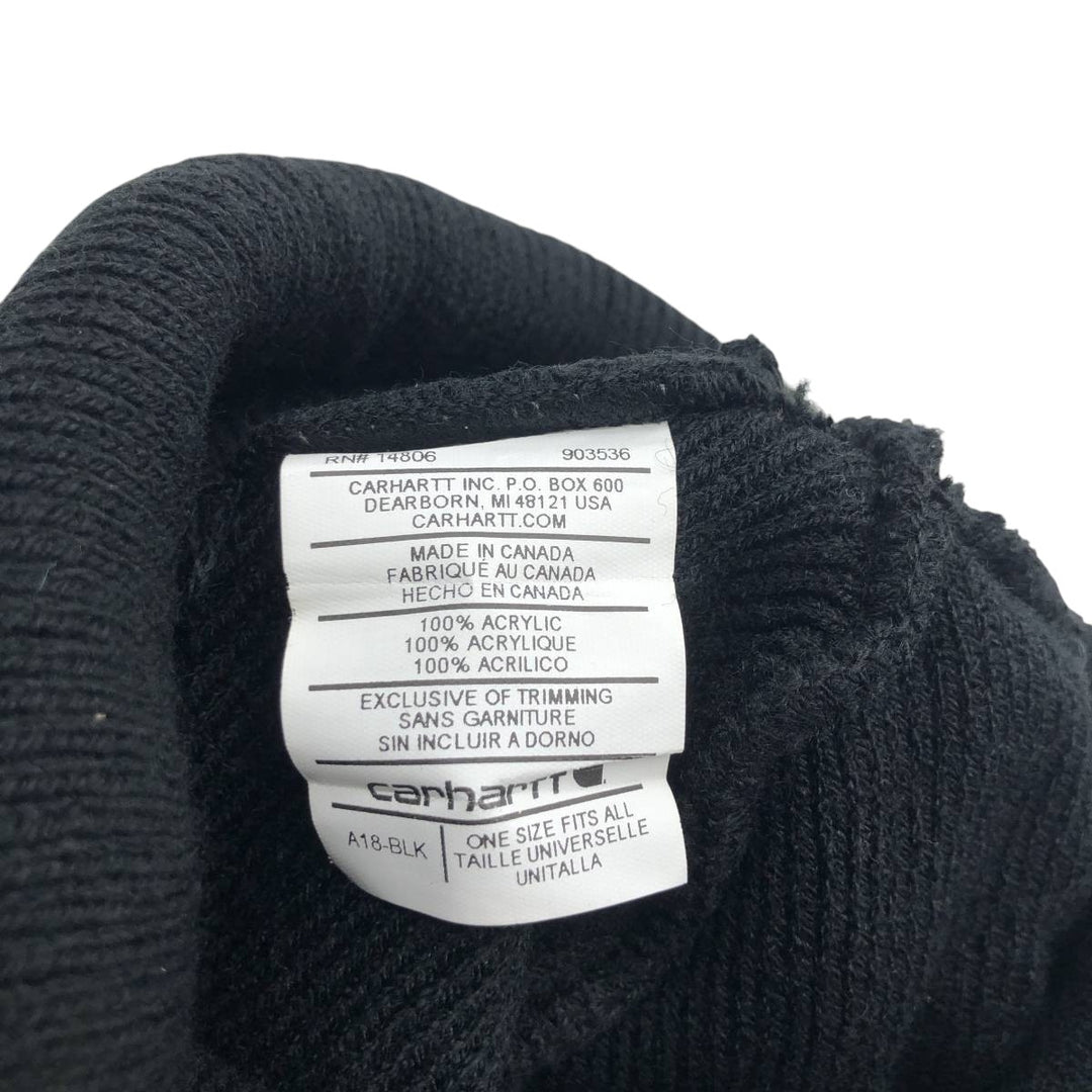 Carhartt Knit Beanie, Made in Canada, One Size Fits Most acrylic black type Vintage Second Hand