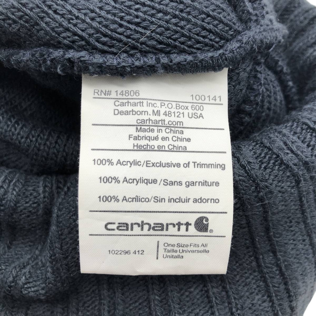 Carhartt knit beanie, one size fits all acrylic navy blue type Vintage Second Hand