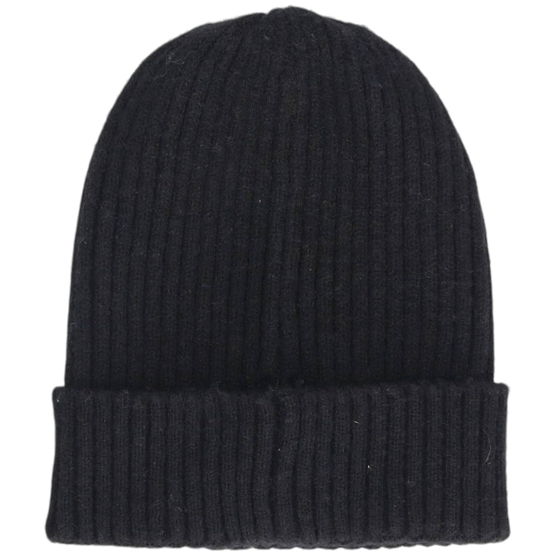 DKNY Ribbed Knit Beanie (Free Size) acrylic black type Vintage Second Hand