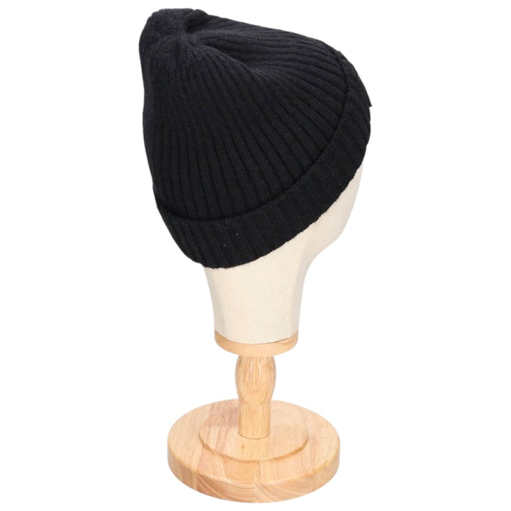 DKNY Ribbed Knit Beanie (Free Size) acrylic black type Vintage Second Hand