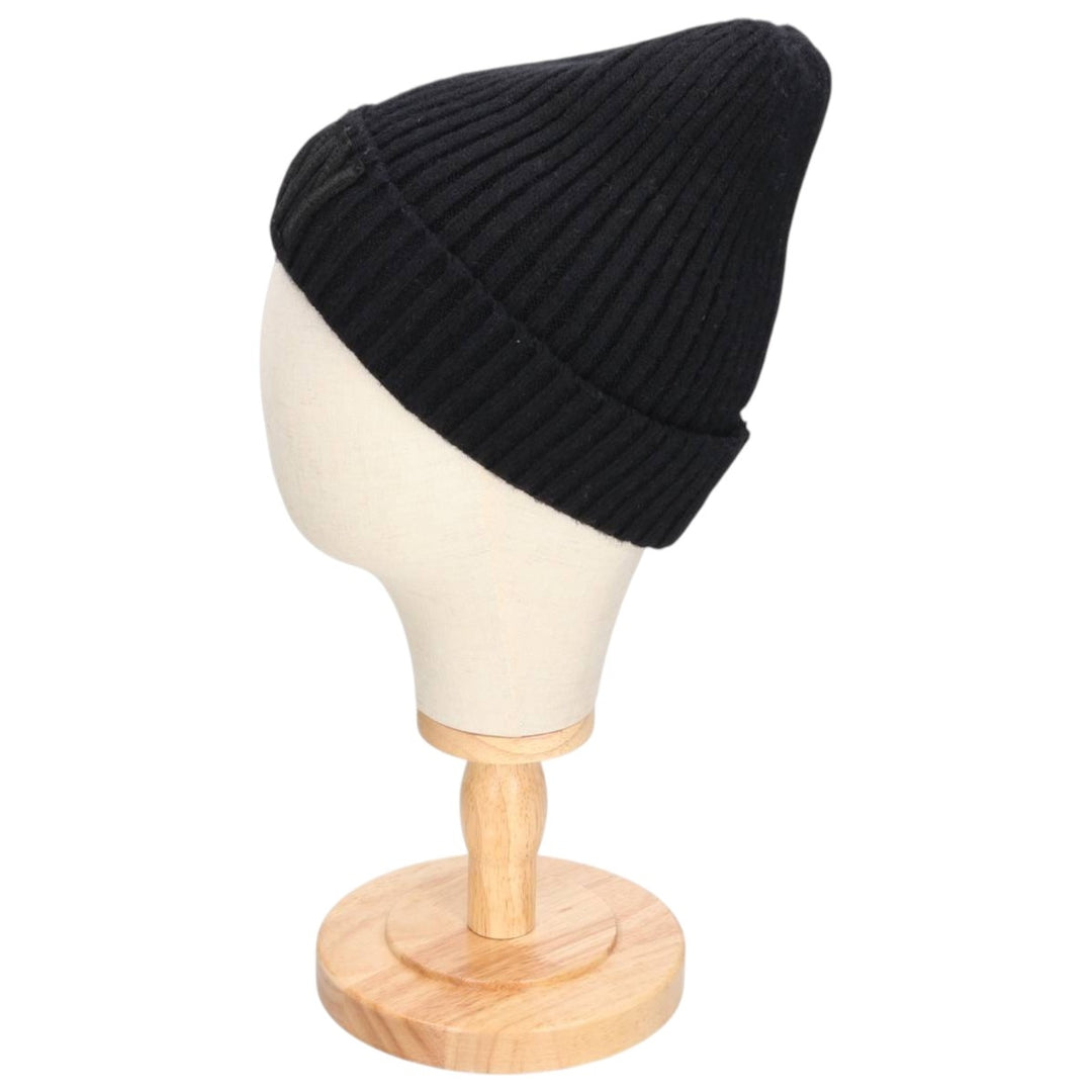 DKNY Ribbed Knit Beanie (Free Size) acrylic black type Vintage Second Hand