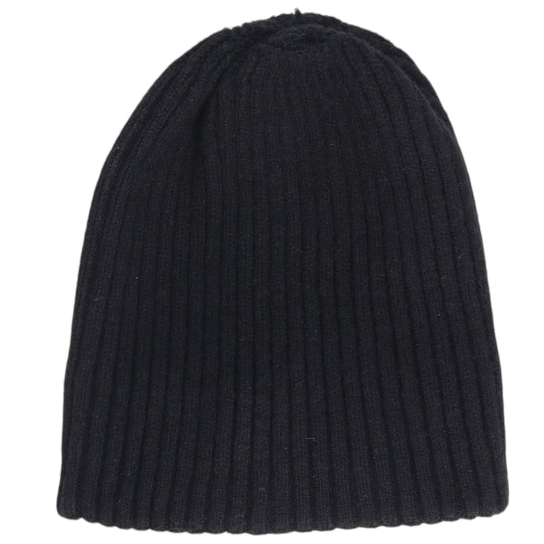 DKNY Ribbed Knit Beanie (Free Size) acrylic black type Vintage Second Hand