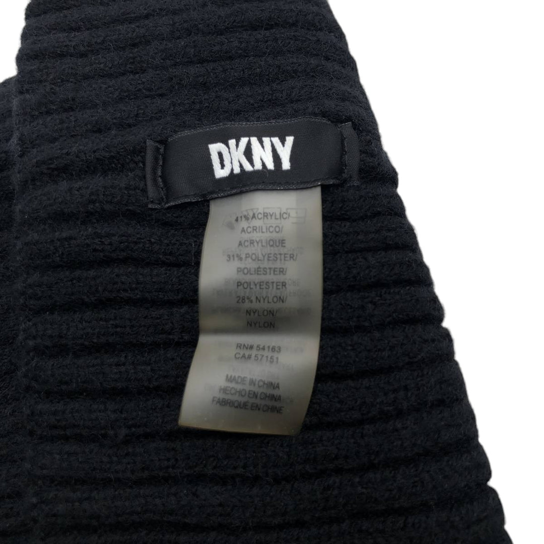 DKNY Ribbed Knit Beanie (Free Size) acrylic black type Vintage Second Hand