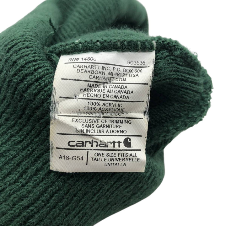 Carhartt Knit Beanie, Made in Canada, One Size Fits Most acrylic green type Vintage Second Hand