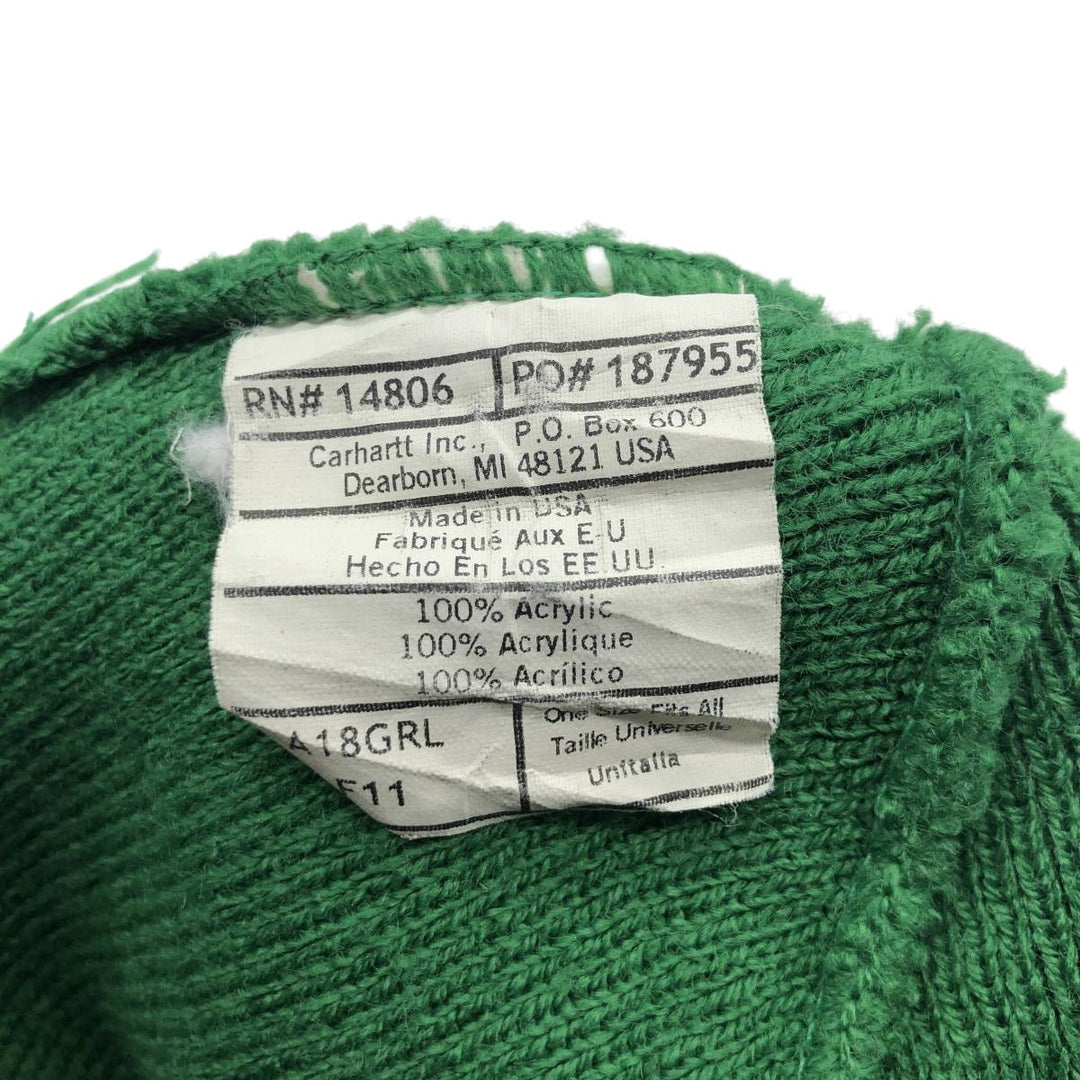 Carhartt Knit Beanie, Made in USA, One Size Fits Most acrylic Green type dark green Vintage Second Hand
