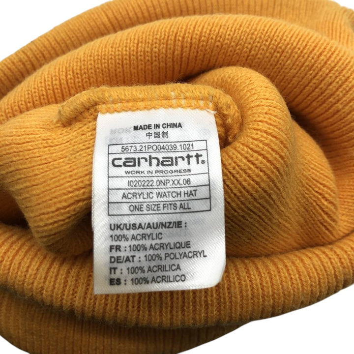 Carhartt Acrylic Watch Hat, knit beanie, one size fits most acrylic yellow type Vintage Second Hand