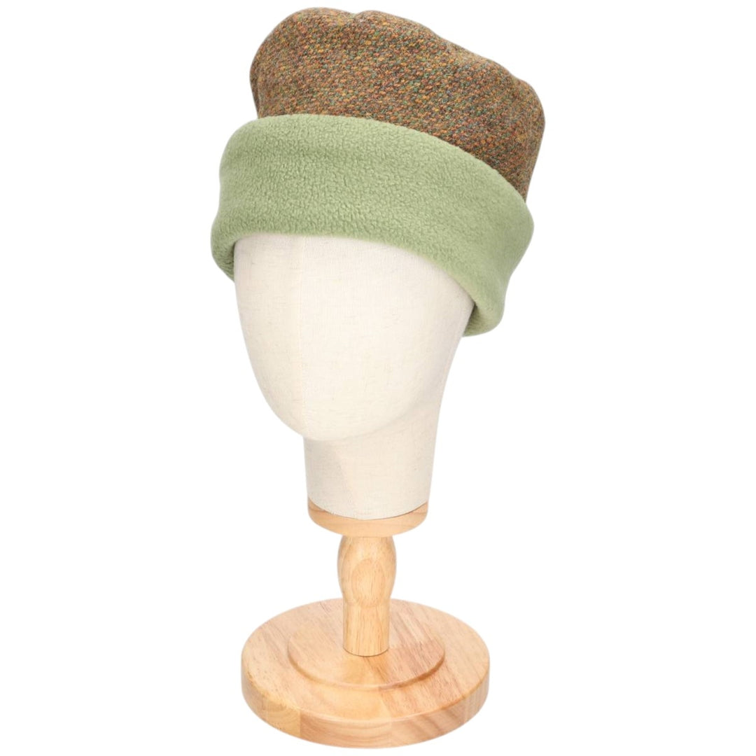 Anna Macneil Harris Tweed Roll Cap, Made in Scotland, One Size Fits All unclear Khaki type Vintage Second Hand