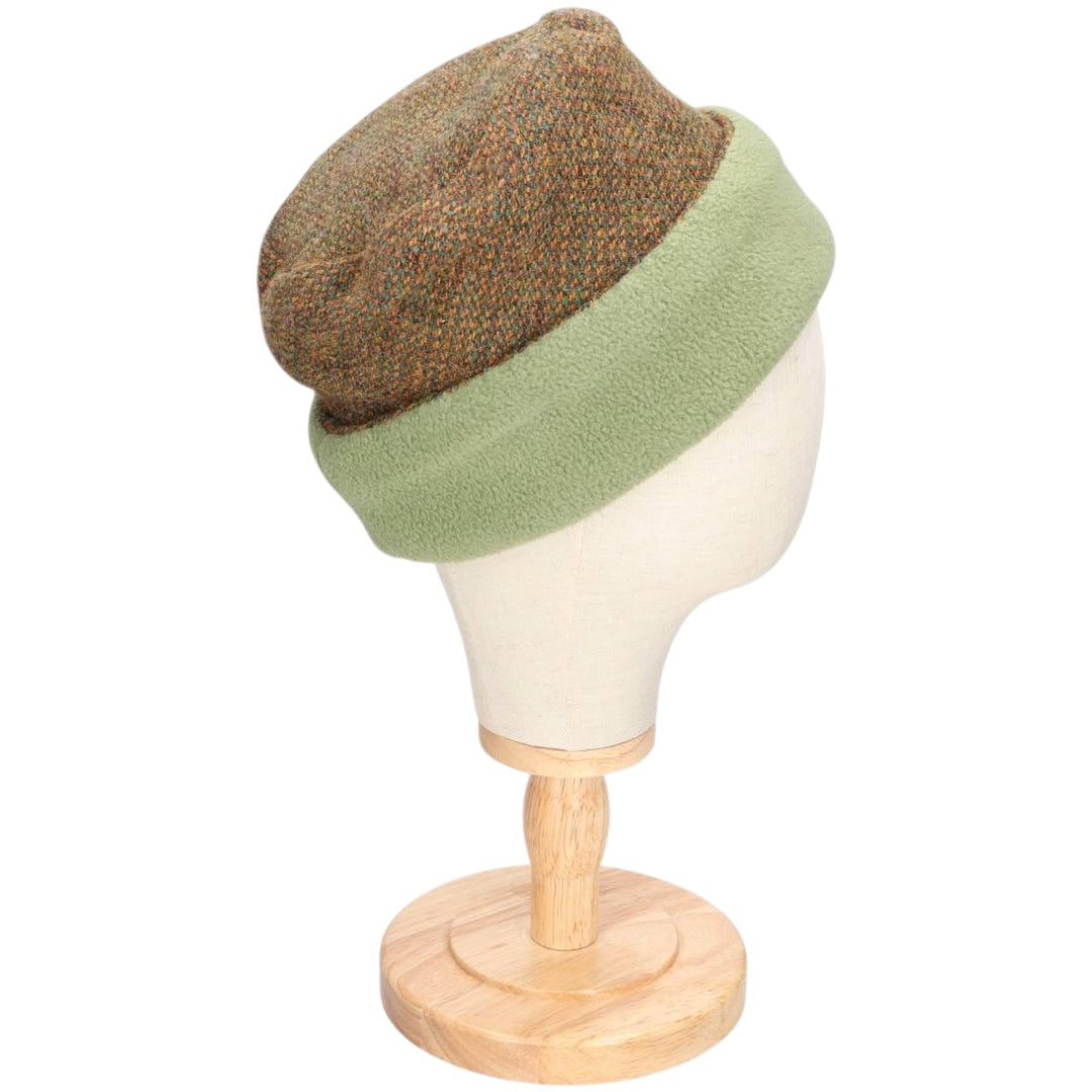 Anna Macneil Harris Tweed Roll Cap, Made in Scotland, One Size Fits All unclear Khaki type Vintage Second Hand