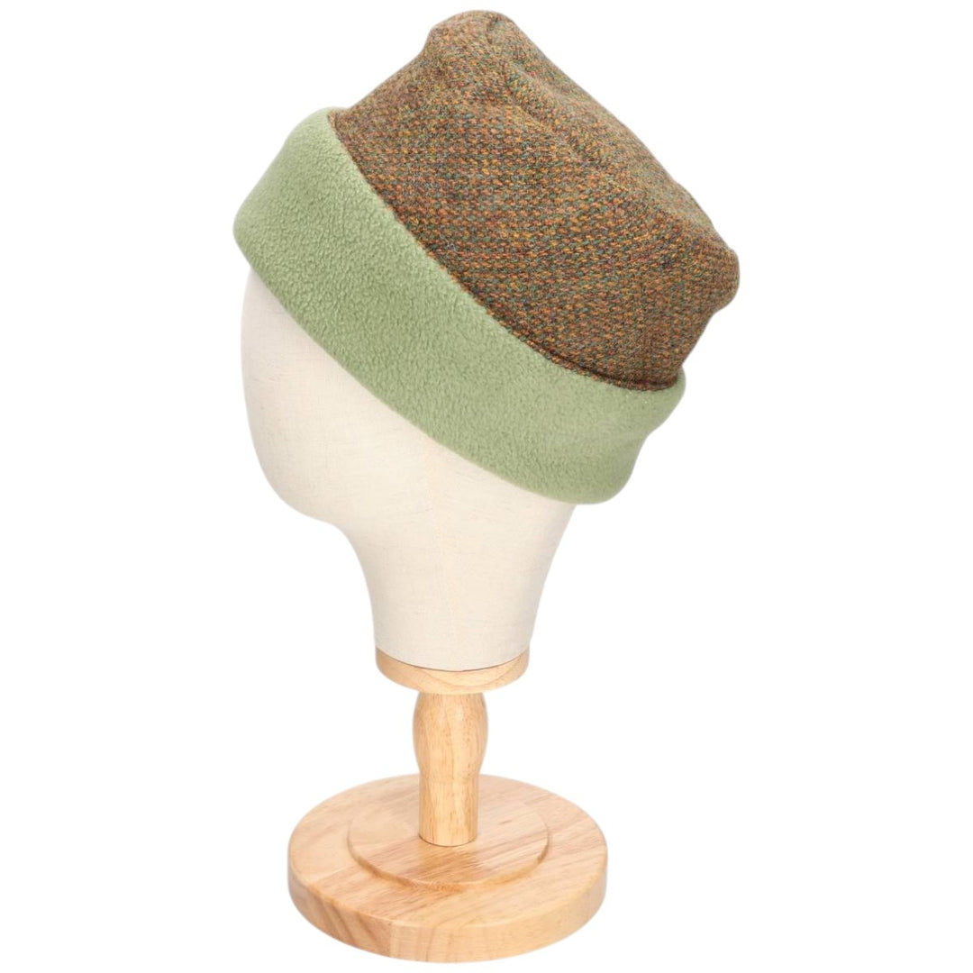 Anna Macneil Harris Tweed Roll Cap, Made in Scotland, One Size Fits All unclear Khaki type Vintage Second Hand