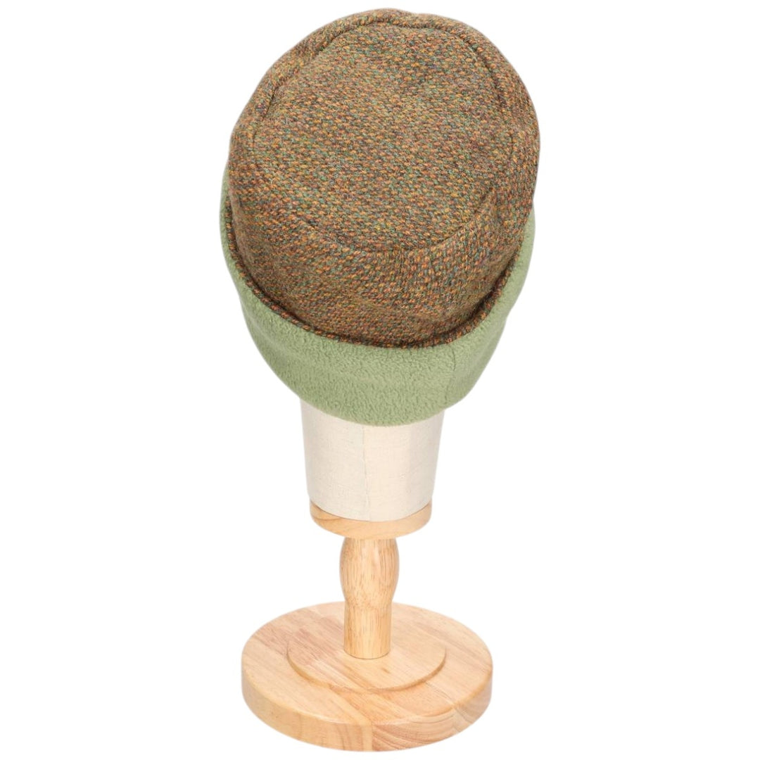 Anna Macneil Harris Tweed Roll Cap, Made in Scotland, One Size Fits All unclear Khaki type Vintage Second Hand