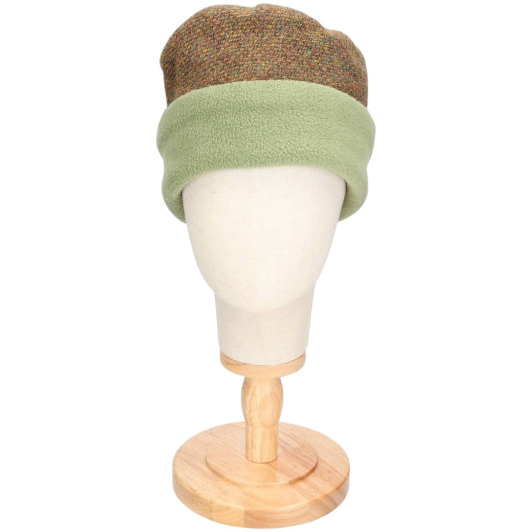 Anna Macneil Harris Tweed Roll Cap, Made in Scotland, One Size Fits All unclear Khaki type Vintage Second Hand