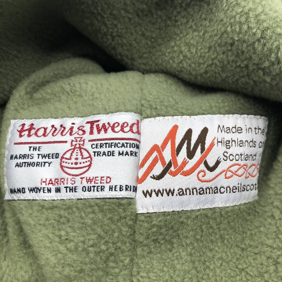 Anna Macneil Harris Tweed Roll Cap, Made in Scotland, One Size Fits All unclear Khaki type Vintage Second Hand