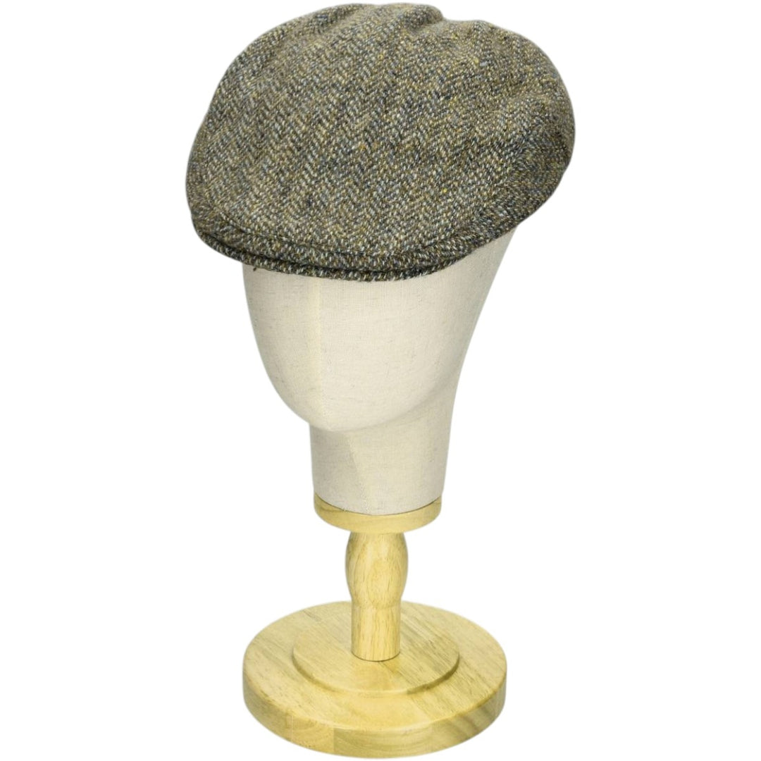 FAILSWORTH Harris Tweed Color Nep Herringbone Hunting Cap (Free Size) wool Khaki type Vintage Second Hand